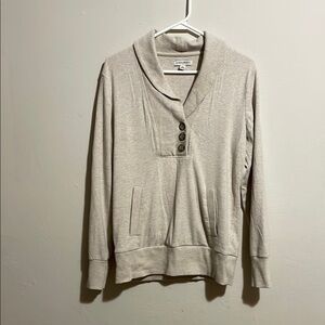 Banana Republic beige collared sweatshirt. Size M.